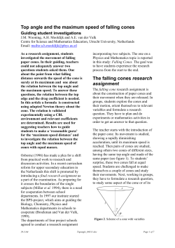 Top angle and the maximum speed of falling cones The falling