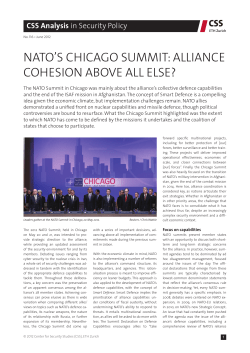 NATO`S CHiCAgO SummiT: AlliANCE COHESiON AbOvE All ElSE?