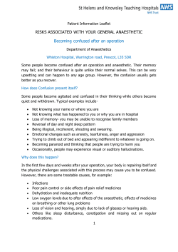 Confusion after an operation