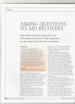 ASKING QUESTIONS TO AID RECOVERY
