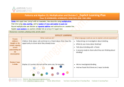 Patterns and Algebra 13, Multiplication and