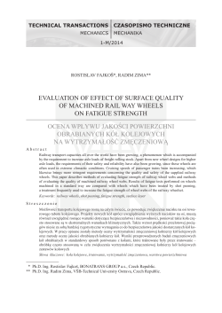 evaluation of effect of surface quality of machined rail way wheels on
