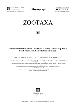 Zootaxa 2373 - Magnolia press