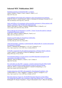 Selected MTC Publications 2015
