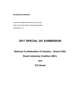 2017 special 301 submission - Brazil Industries Coalition