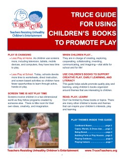 truce guide for using children`s books to promote play