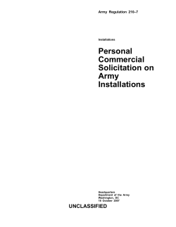 AR 210-7, Personal Commercial Solicitation on Army Installations