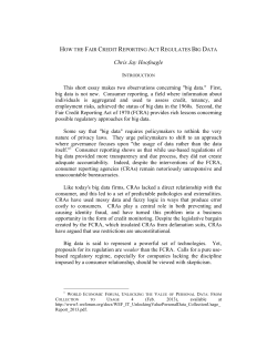 How the FCRA Regulates Big Data