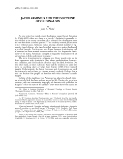 jacob arminius and the doctrine of original sin