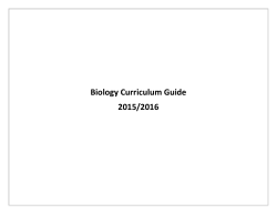Biology Curriculum Guide 2015/2016