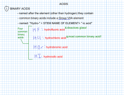ACIDS BINARY ACIDS - Chemistry Information Site