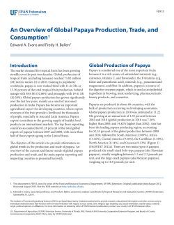An Overview of Global Papaya Production, Trade, and