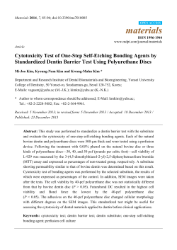 Cytotoxicity Test of One-Step Self-Etching Bonding Agents by