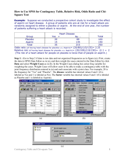How to Use SPSS for Contingency Table, Relative Risk, Odds Ratio