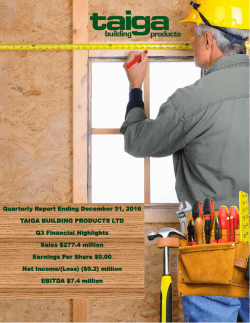 Q3 report ending December 31, 2016