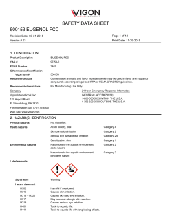 500153 EUGENOL FCC SAFETY DATA SHEET