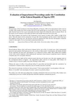 Evaluation of Impeachment Proceedings under the