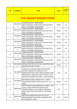 Medical disposables required for Gaza hospitals and