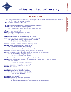 One Word or Two? - Dallas Baptist University