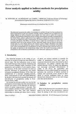 Error analysis applied to indirect methods for precipitation acidity