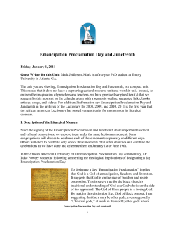Emancipation Proclamation Day and Juneteenth