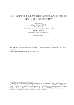 An Analytical Framework for Assessing Asset Pricing Models and