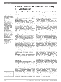 Economic conditions and health behaviours during the