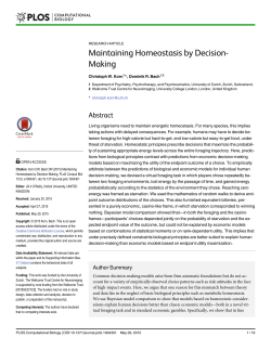 Maintaining Homeostasis by Decision-Making