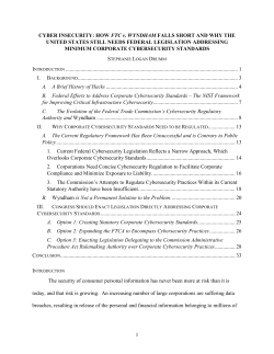 Cyber Insecurity: How FTC v. Wyndham Falls