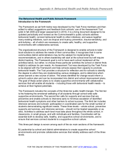 Massachusetts Behavioral Health and Public Schools Framework