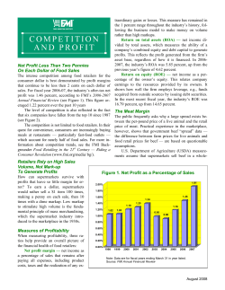 Net Profit Less Than Two Pennies On Each Dollar of Food Sales