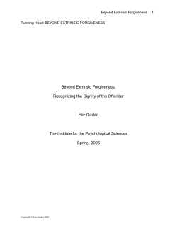 Beyond Extrinsic Forgiveness - Integritas Psychological Services