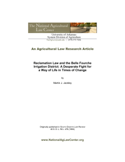 An Agricultural Law Research Article Reclamation Law and the