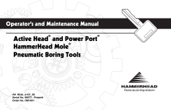 Active Head and Power Port HammerHead Mole Pneumatic Boring