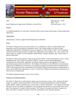 Affirmative Action Policy/EEO