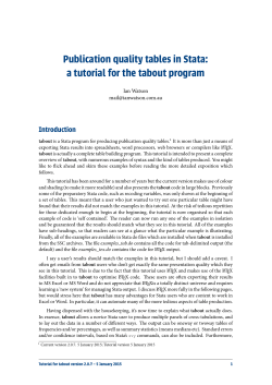 Publication quality tables in Stata: a tutorial for the