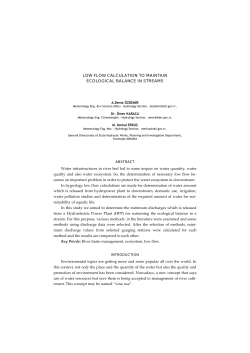 low flow calculation to maintain ecological balance in streams