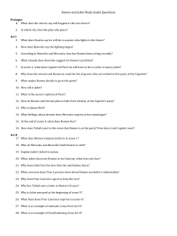 Romeo and Juliet Study Guide Questions