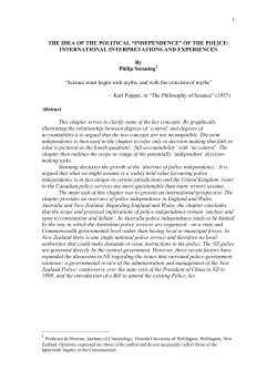 The Idea of the Political "Independence" of the Police: International