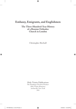 Embassy, Emigrants, and Englishmen