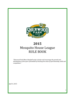 2015 Mosquito House League RULE BOOK