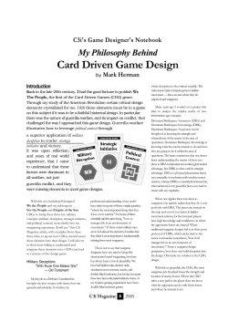 Card Driven Game Design