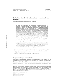 La Vı&acute;a Campesina: the birth and evolution of a transnational social