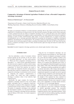 Original Research Article Comparative Advantage of Selected