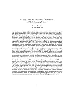 An Algorithm for High-Level Organization of Multi