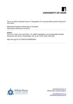 Segregation of a microsporidian parasite during host cell mitosis