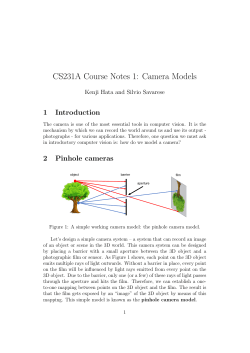 CS231A Course Notes 1: Camera Models