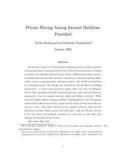 Private Peering Among Internet Backbone Providers