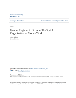 Gender Regimes in Finance: The Social Organization of Money Work