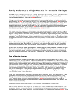 Family Intolerance Is a Major Obstacle for Interracial Marriages